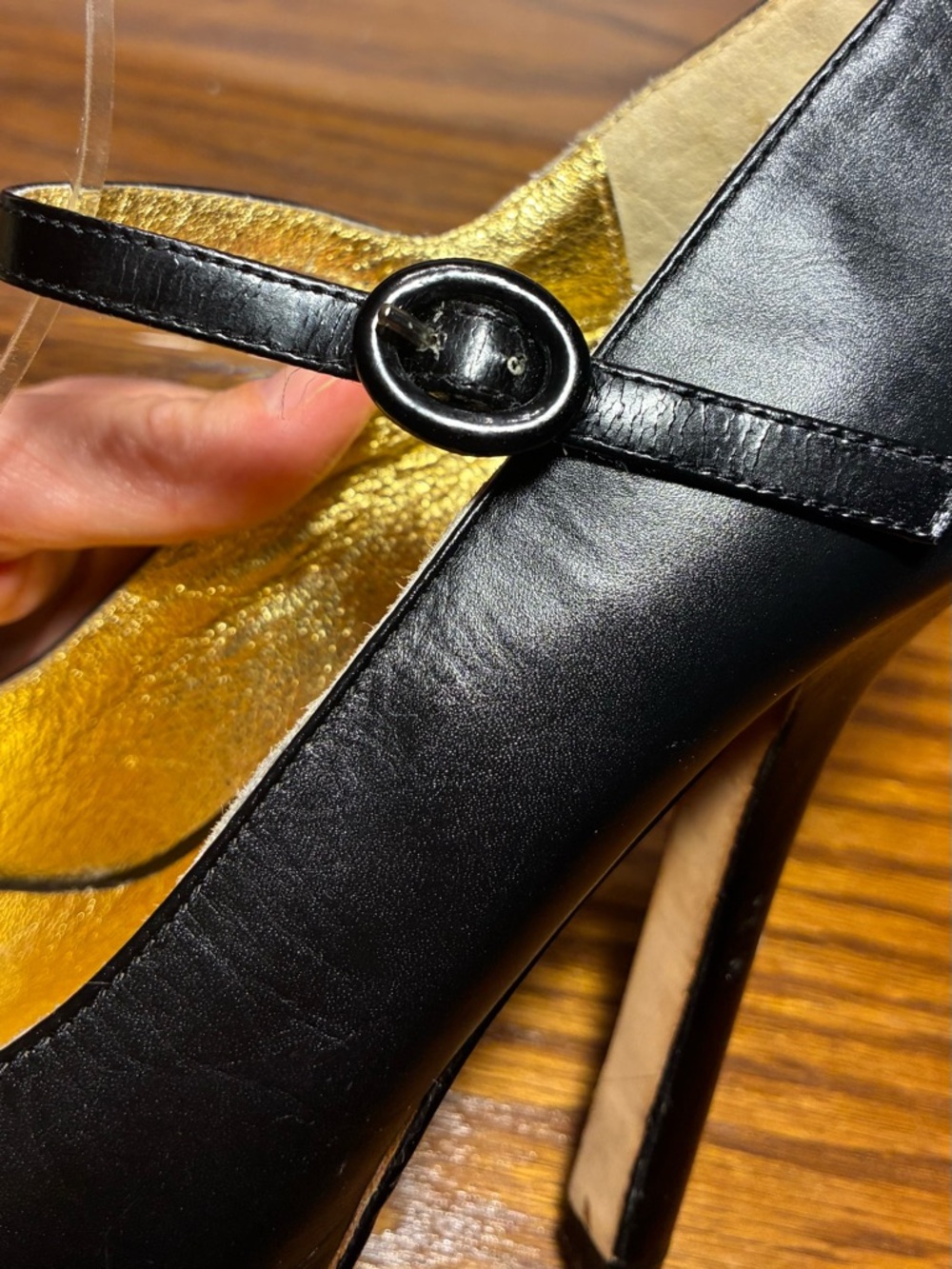 Dolce Vita Mary Jane Patent Accent Stiletto Heels Black Leather Size 7 - Picture 7 of 11
